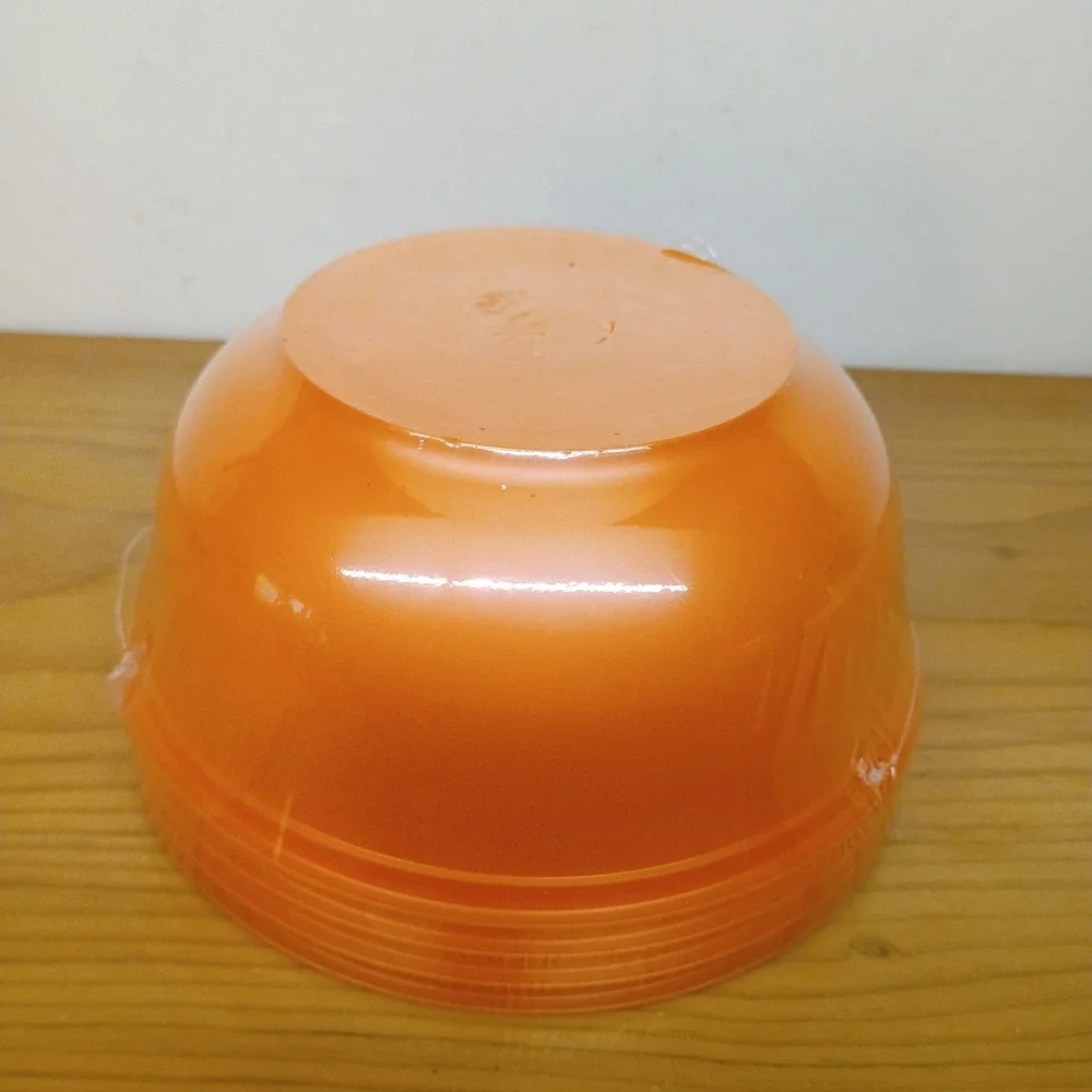 Vintage Packerware Orange Plastic Cereal Snack Bowls 6
